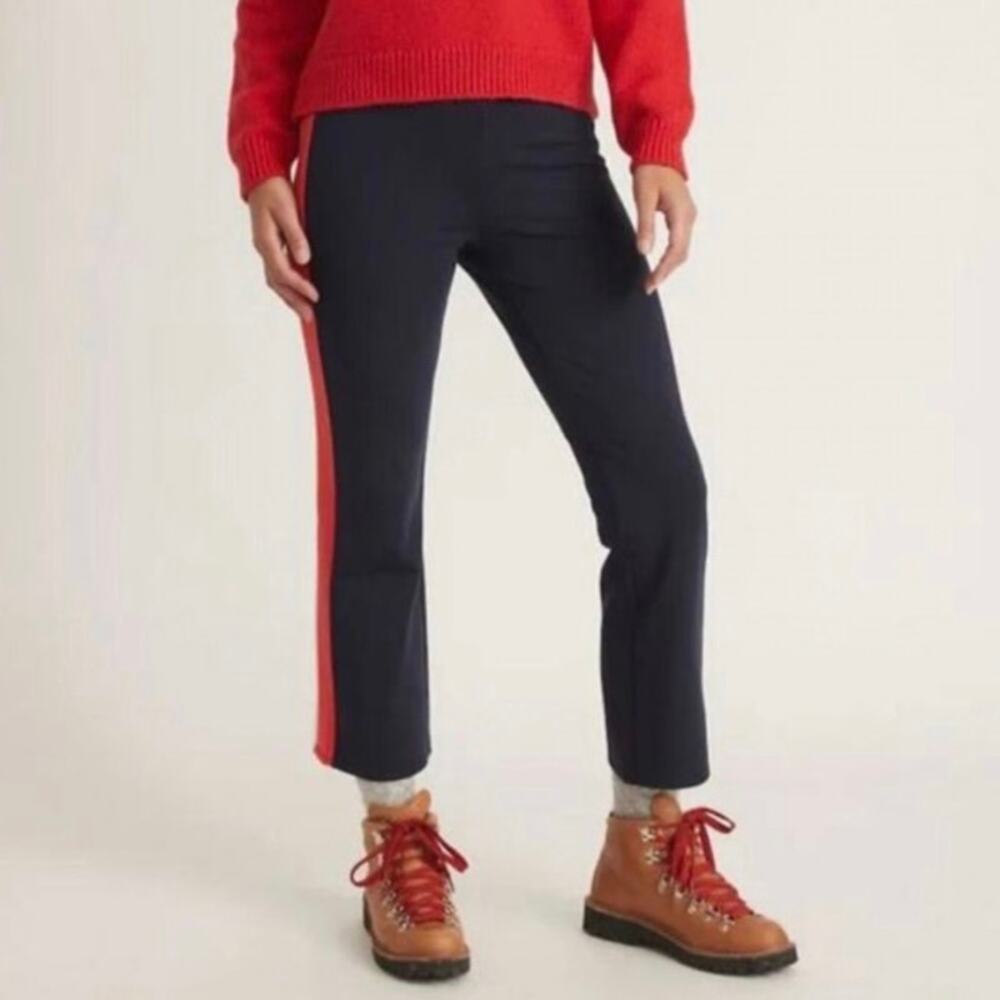 NWT Marine Layer 0 Archive Jordan Ponte Pant Straight Leg Navy Red White Stripe